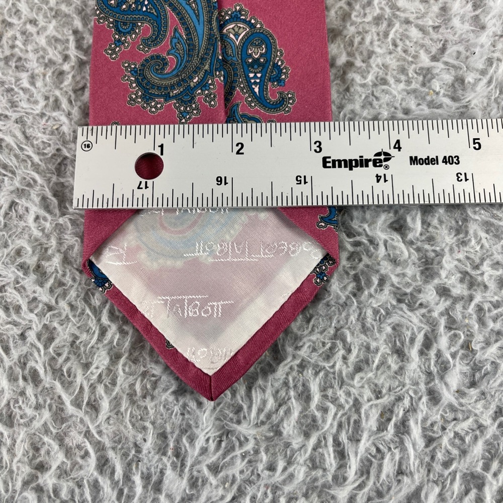 Robert Talbott Copper Label Pink Paisley Silk Tie Hand Sewn - Picture 3 of 4